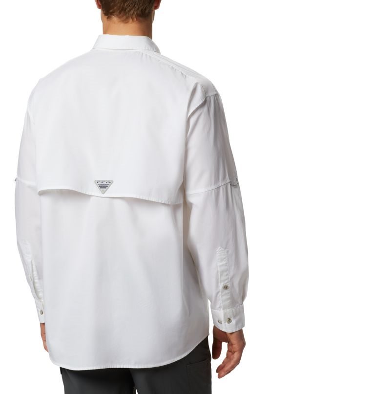 Men's Columbia PFG Bonehead Long Sleeve Shirts White | CA-T15L3