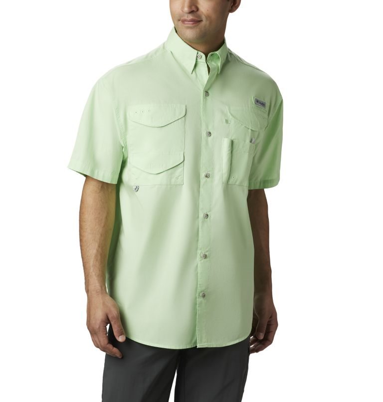 Men\'s Columbia PFG Bonehead Short Sleeve Shirts Mint | CA-R5A86