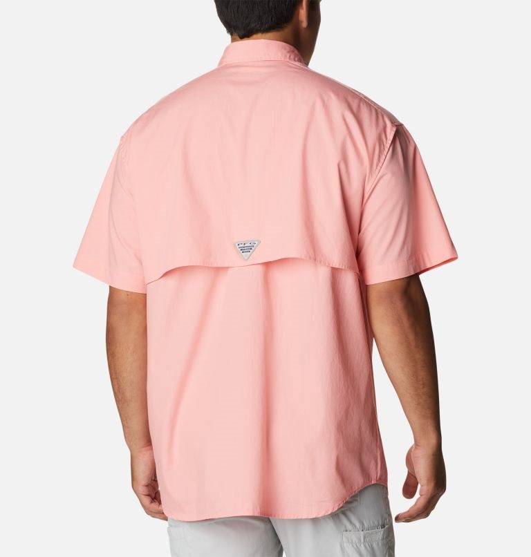 Men's Columbia PFG Bonehead Short Sleeve Shirts Pink | CA-S56L3