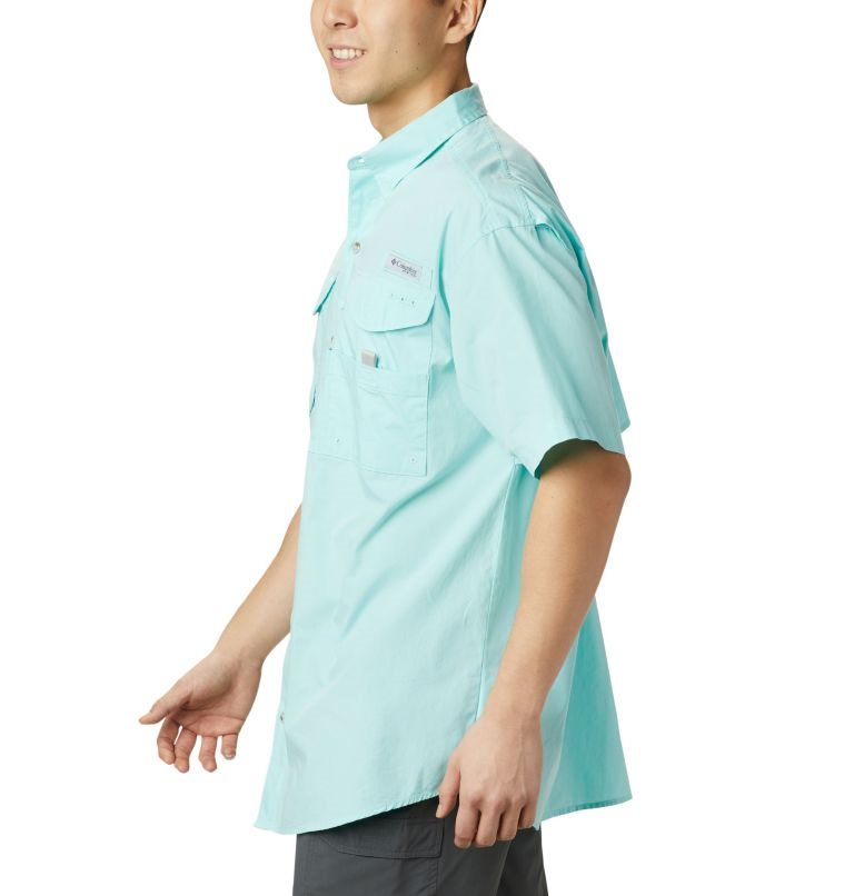 Men's Columbia PFG Bonehead Short Sleeve Shirts Turquoise | CA-U85C4