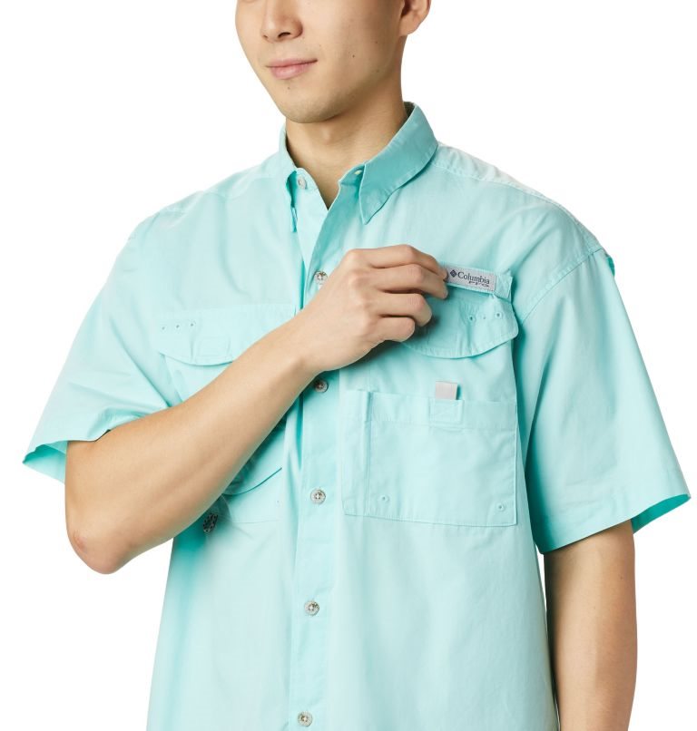 Men's Columbia PFG Bonehead Short Sleeve Shirts Turquoise | CA-U85C4