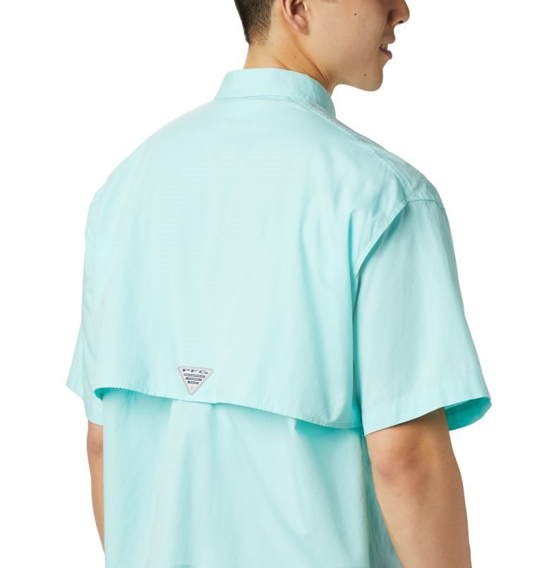 Men's Columbia PFG Bonehead Short Sleeve Shirts Turquoise | CA-U85C4