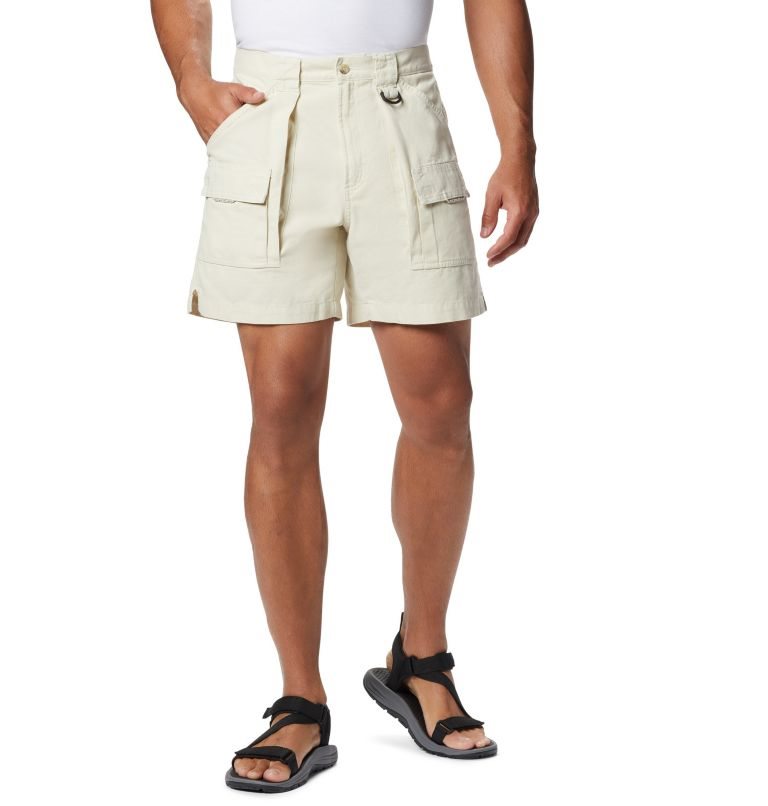 Men\'s Columbia PFG Brewha II Shorts Cream | CA-ZLA43