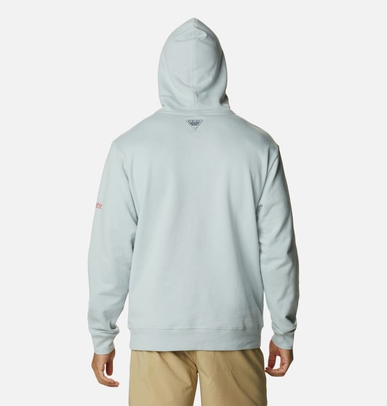 Men's Columbia PFG Fish Flag Hoodie Light Grey | CA-I501A