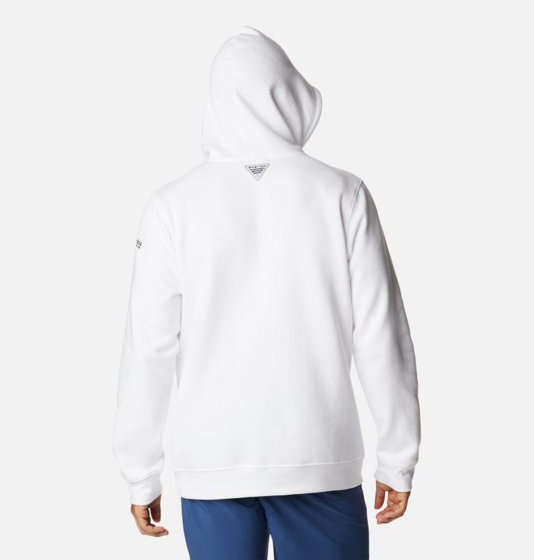 Men's Columbia PFG Fish Flag II Hoodie White | CA-K6180