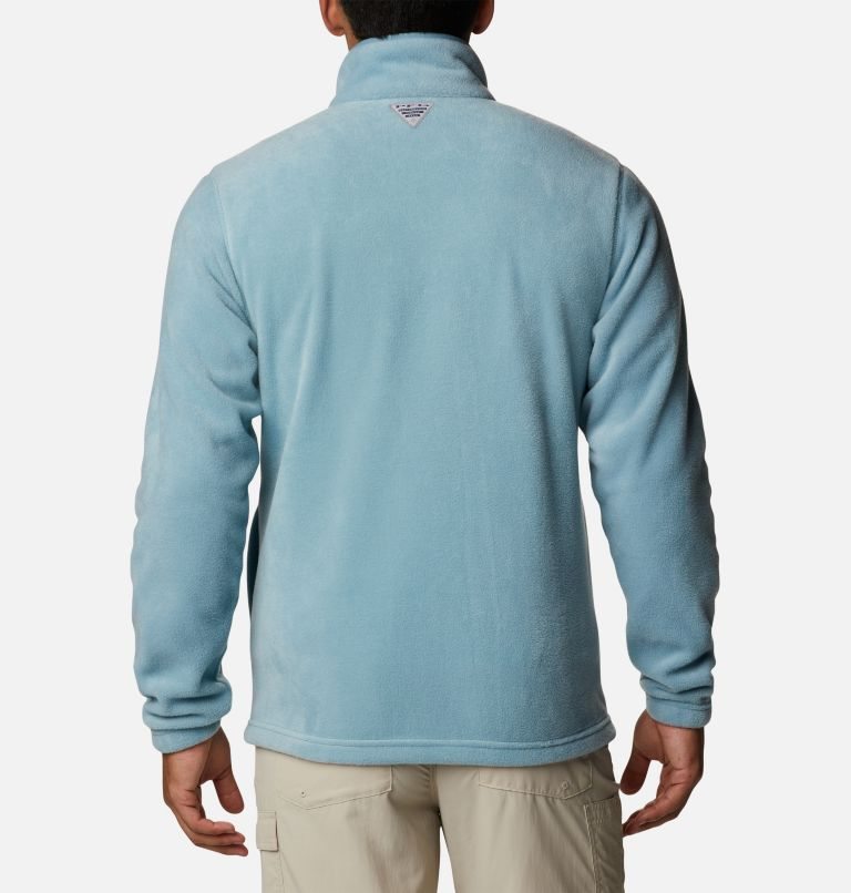 Men's Columbia PFG Grander Marlin MTR Fleece Jackets Turquoise | CA-J86LA