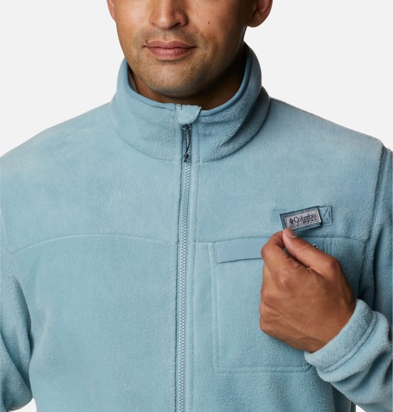 Men's Columbia PFG Grander Marlin MTR Fleece Jackets Turquoise | CA-J86LA