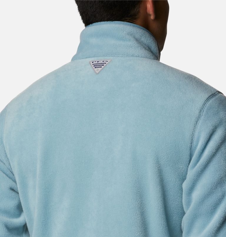 Men's Columbia PFG Grander Marlin MTR Fleece Jackets Turquoise | CA-J86LA