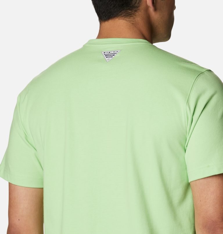 Men's Columbia PFG Icon Pocket T Shirts Green | CA-K4L60