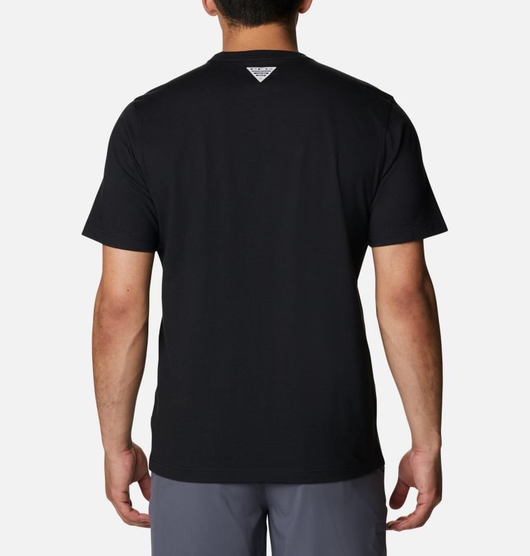 Men's Columbia PFG Icon Pocket T Shirts Black | CA-YC068