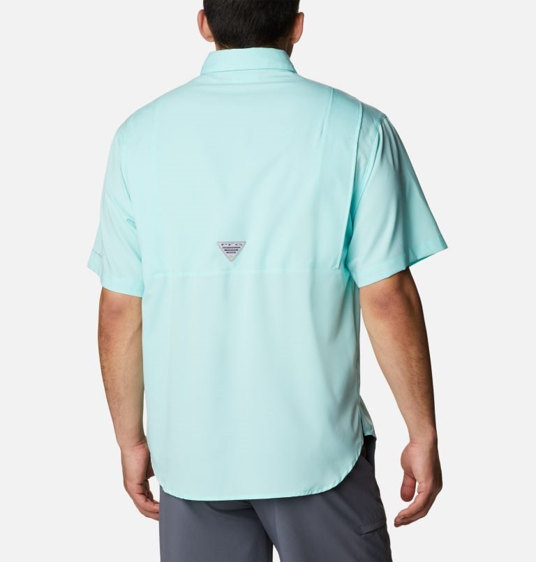 Men's Columbia PFG Jekyll Island Short Sleeve Shirts Turquoise | CA-LC450