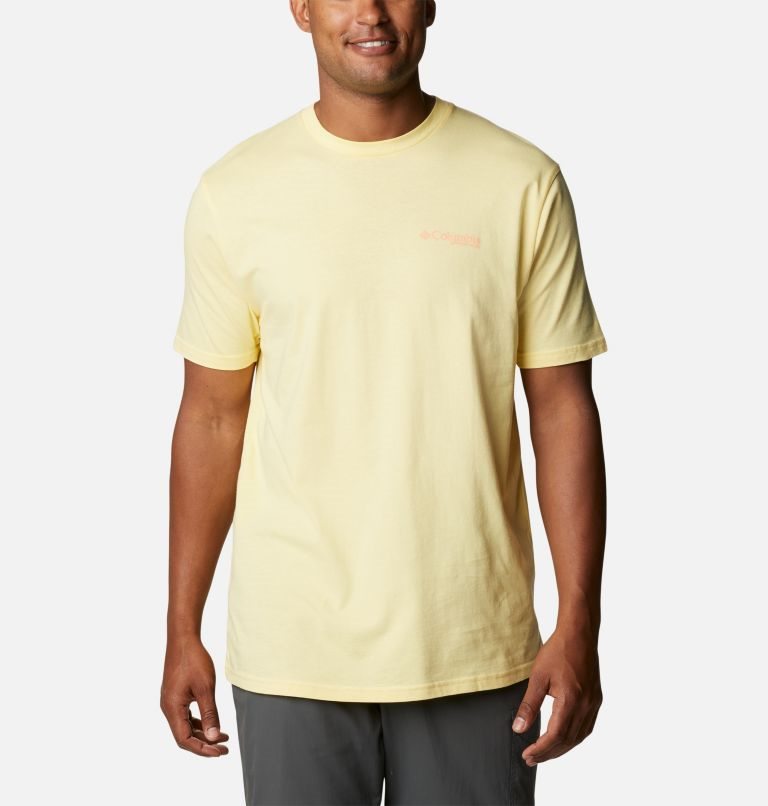 Men's Columbia PFG Jimmy Graphic T Shirts Lemon | CA-V18L5