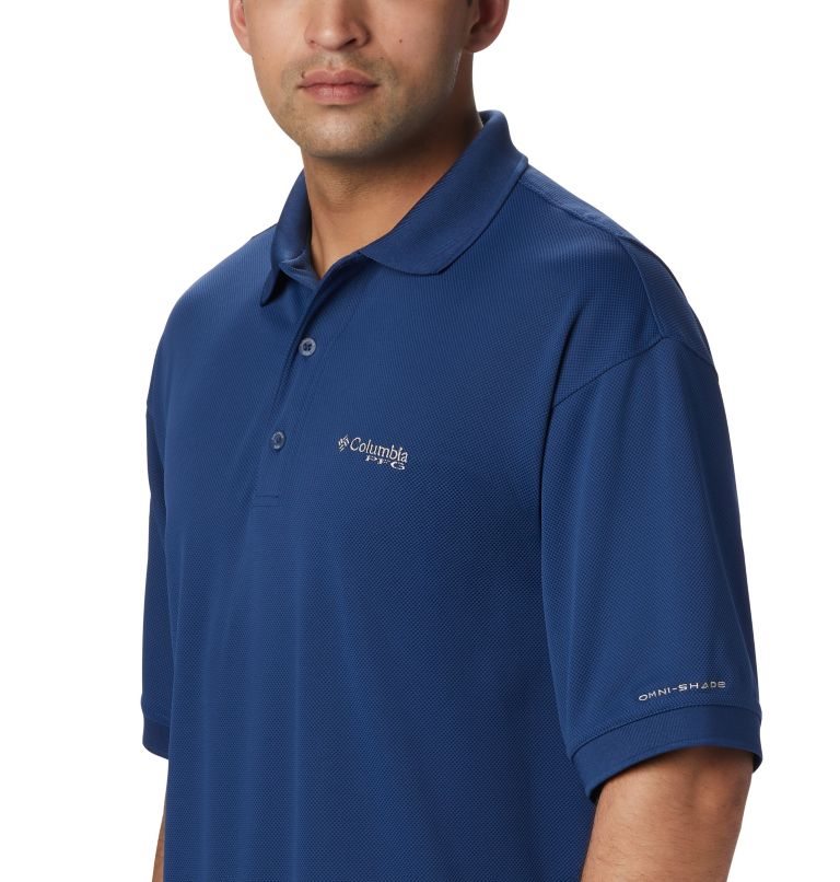 Men's Columbia PFG Perfect Cast Polo Shirts Navy | CA-O8L35