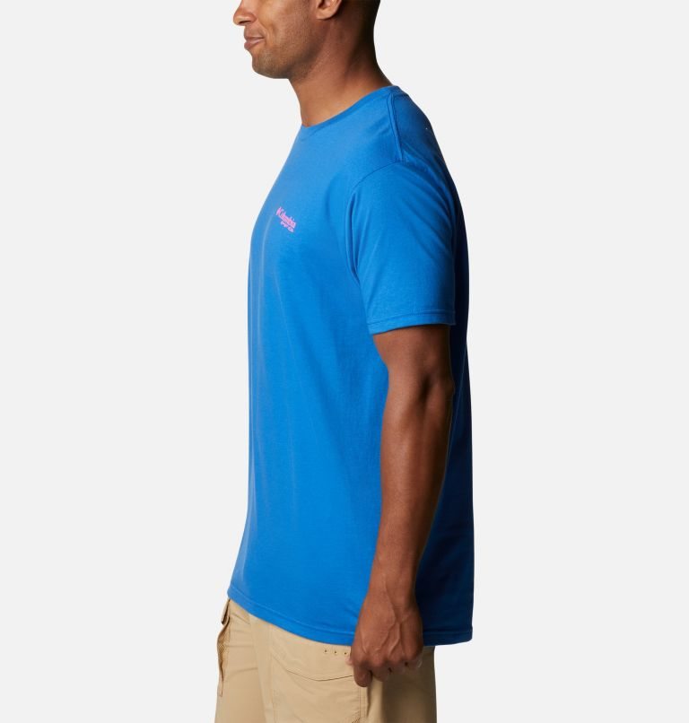 Men's Columbia PFG Reel Graphic T Shirts Blue | CA-A04AL