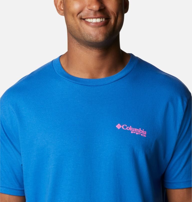 Men's Columbia PFG Reel Graphic T Shirts Blue | CA-A04AL