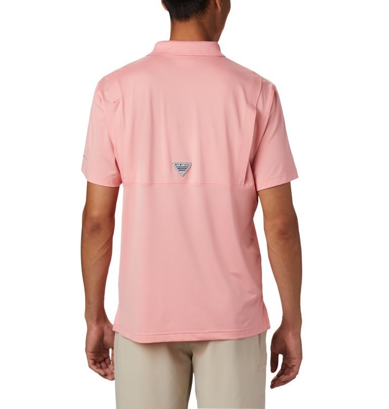 Men's Columbia PFG Skiff Cast Polo Shirts Pink | CA-K5A61