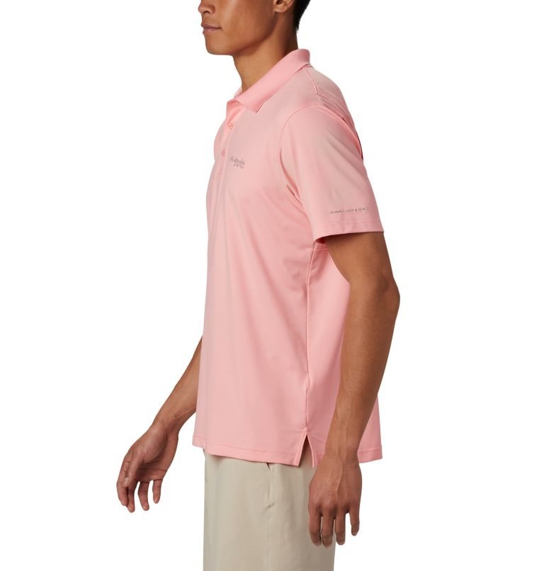 Men's Columbia PFG Skiff Cast Polo Shirts Pink | CA-K5A61