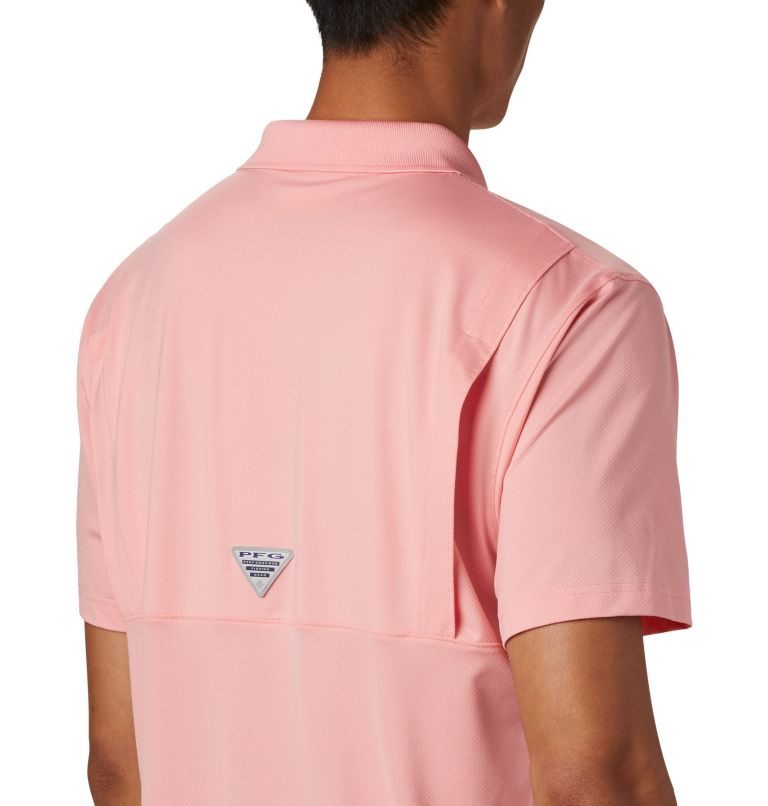 Men's Columbia PFG Skiff Cast Polo Shirts Pink | CA-K5A61