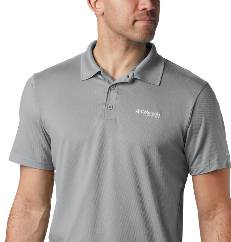 Men's Columbia PFG Skiff Cast Polo Shirts Grey | CA-S130L