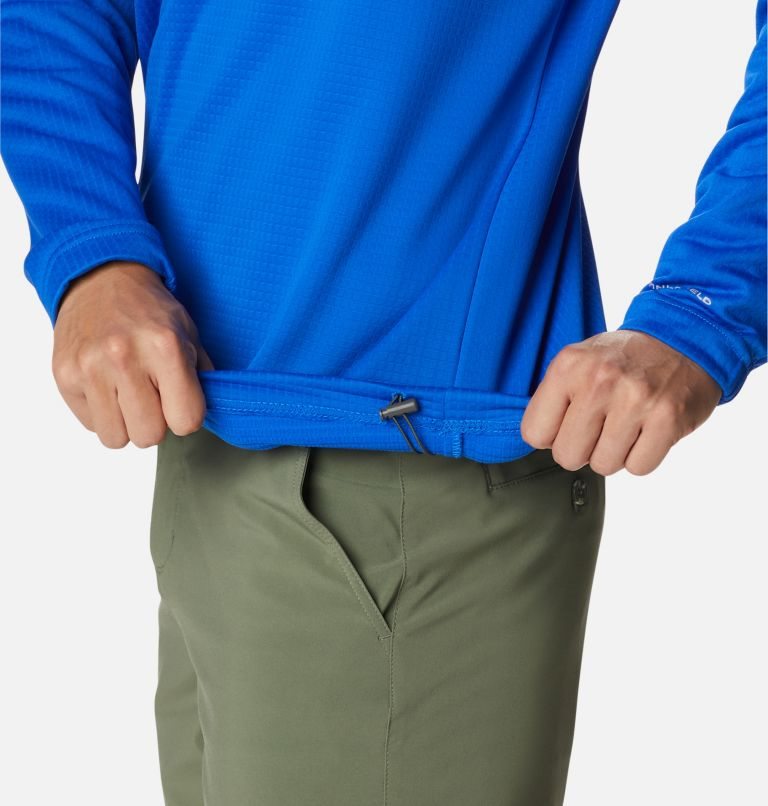 Men's Columbia PFG Skiff Guide Fleece Sweatshirts Blue | CA-DCL1A