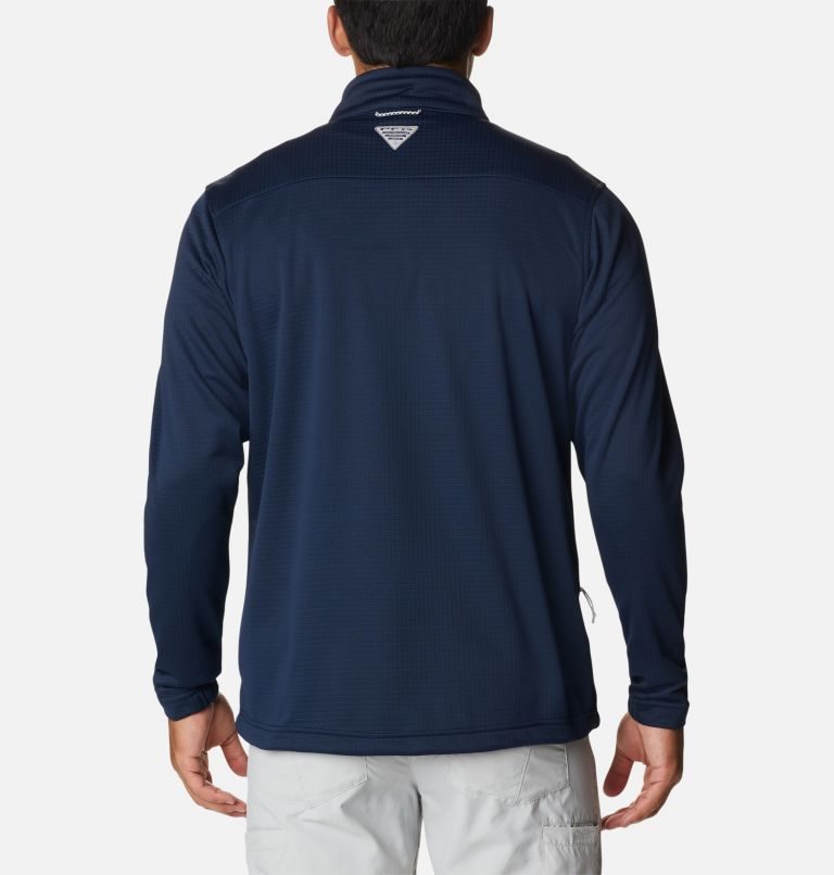 Men's Columbia PFG Skiff Guide Fleece Sweatshirts Navy | CA-V8431