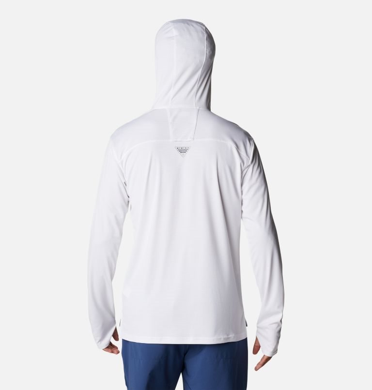 Men's Columbia PFG Skiff Guide Knit Hoodie White | CA-M086C