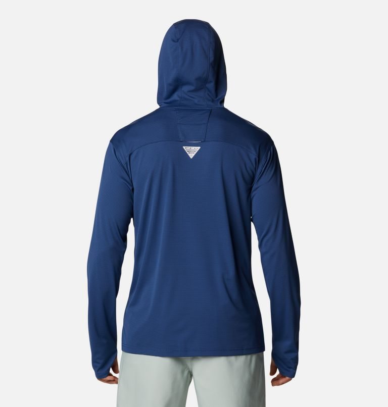 Men's Columbia PFG Skiff Guide Knit Hoodie Navy | CA-V1L64