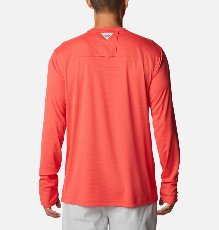 Men's Columbia PFG Skiff Guide Knit Long Sleeve Sweatshirts Red | CA-M15AC