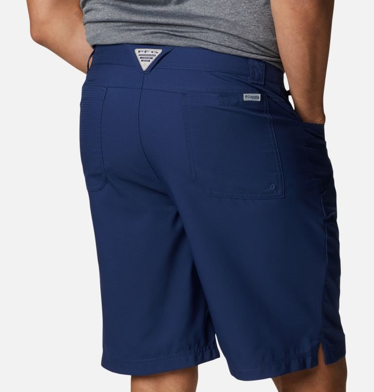 Men's Columbia PFG Skiff Guide Shorts Navy | CA-TC158