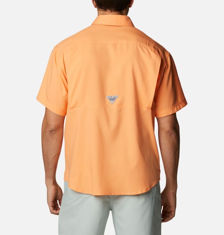 Men's Columbia PFG Skiff Guide Woven Short Sleeve Shirts Orange | CA-ML3A1