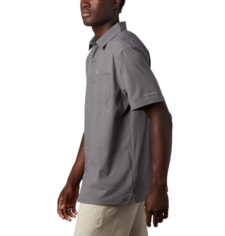 Men's Columbia PFG Slack Tide Camp Shirts Grey | CA-C0A8L