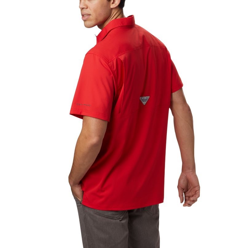 Men's Columbia PFG Slack Tide Camp Shirts Red | CA-D6A15