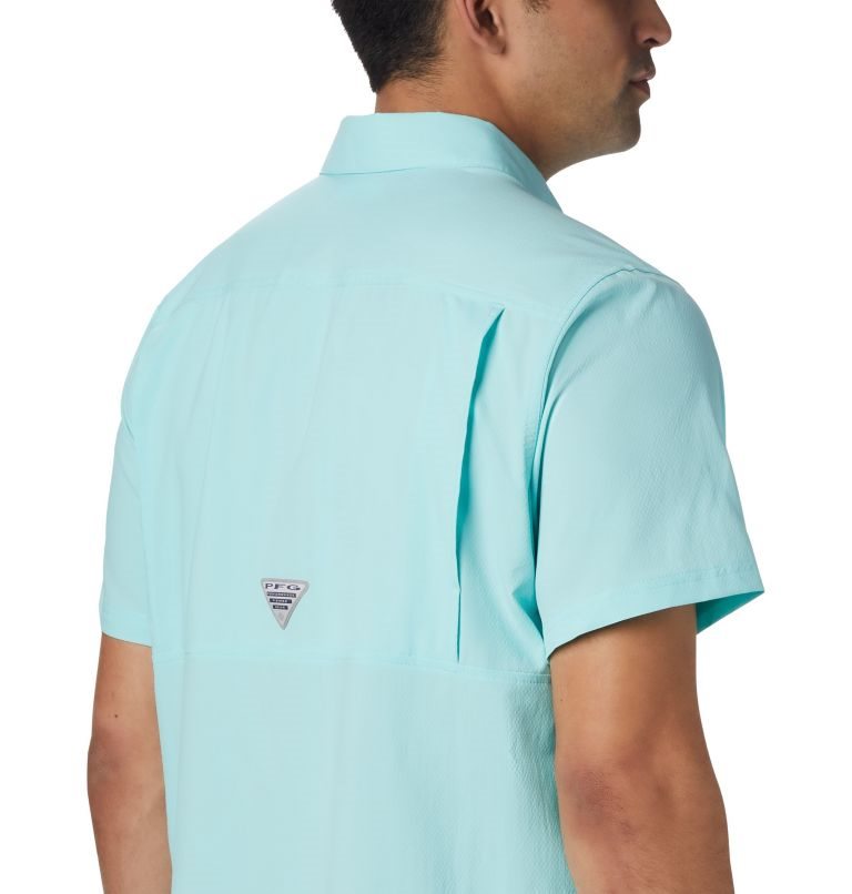 Men's Columbia PFG Slack Tide Camp Shirts Turquoise | CA-FAC61