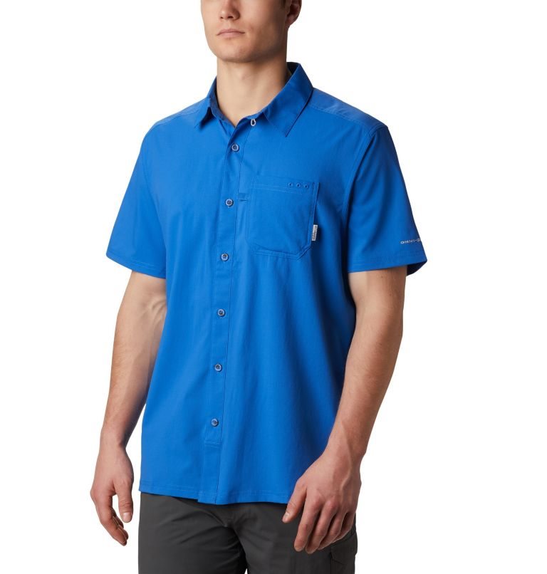 Men\'s Columbia PFG Slack Tide Camp Shirts Blue | CA-IC513