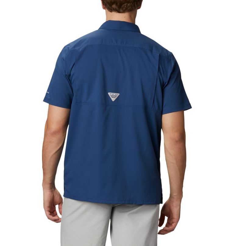 Men's Columbia PFG Slack Tide Camp Shirts Navy | CA-Q061L