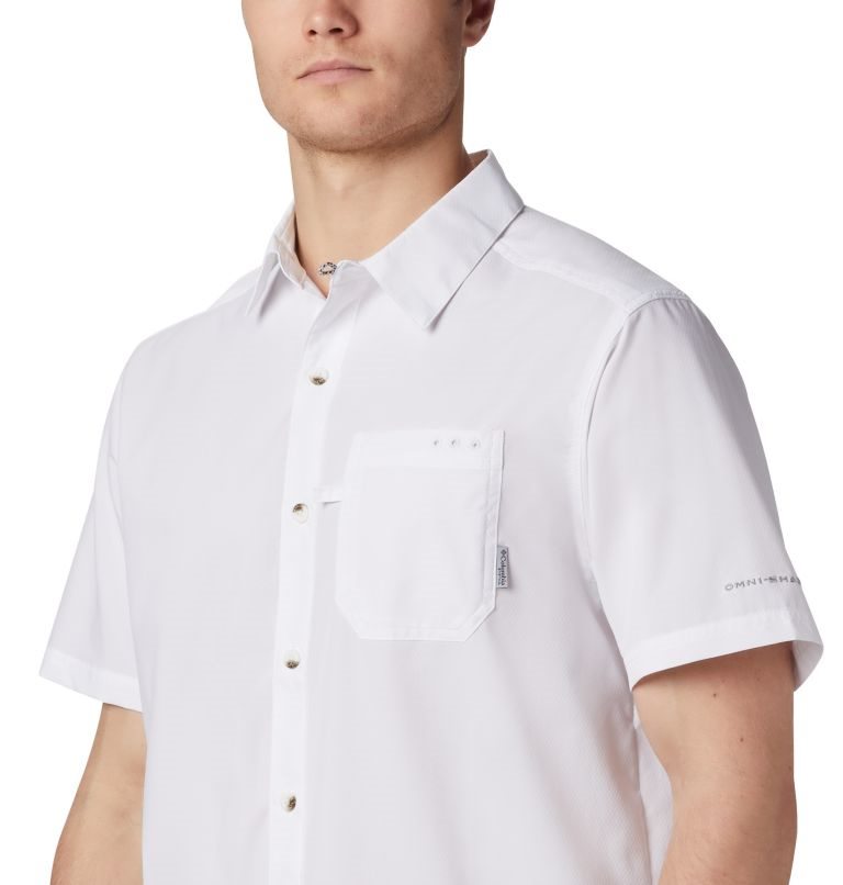 Men's Columbia PFG Slack Tide Camp Shirts White | CA-Z6853