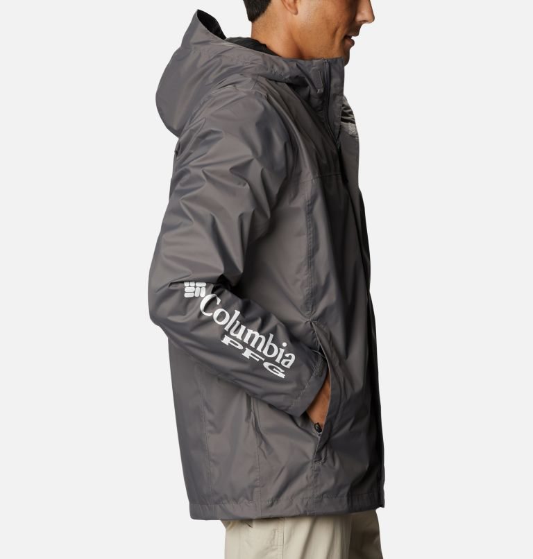 Men's Columbia PFG Storm Jackets Dark Grey | CA-RL806