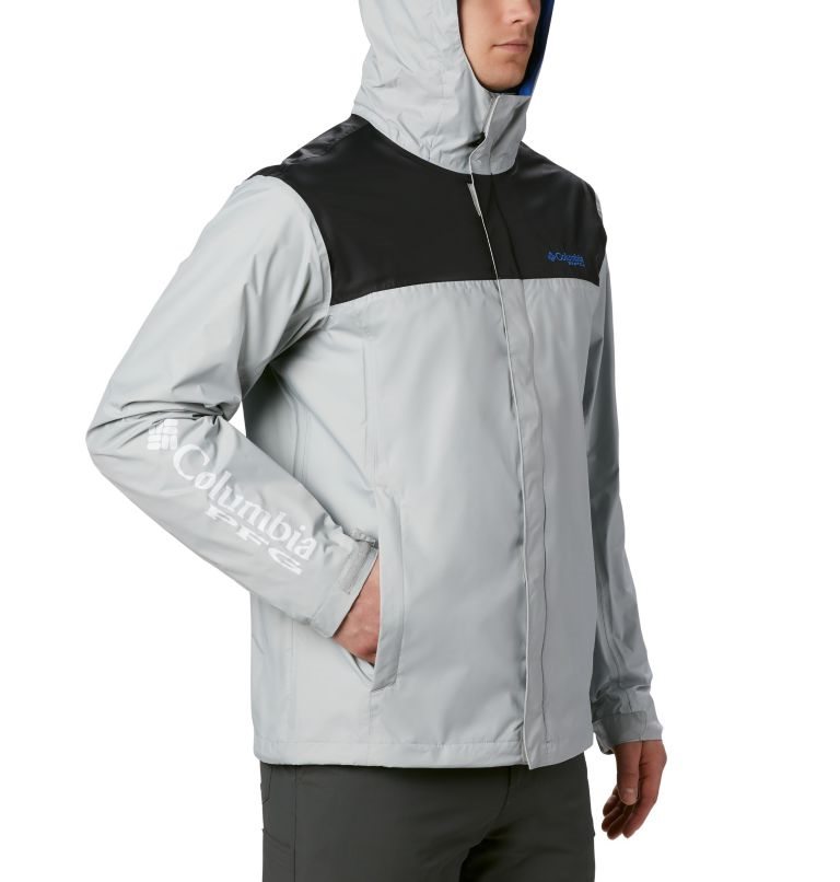 Men's Columbia PFG Storm Jackets Light Grey | CA-Q8506