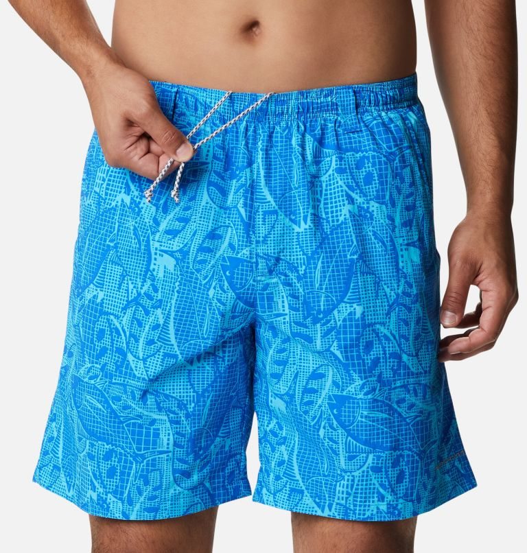 Men's Columbia PFG Super Backcast Water Shorts Blue | CA-I4C81