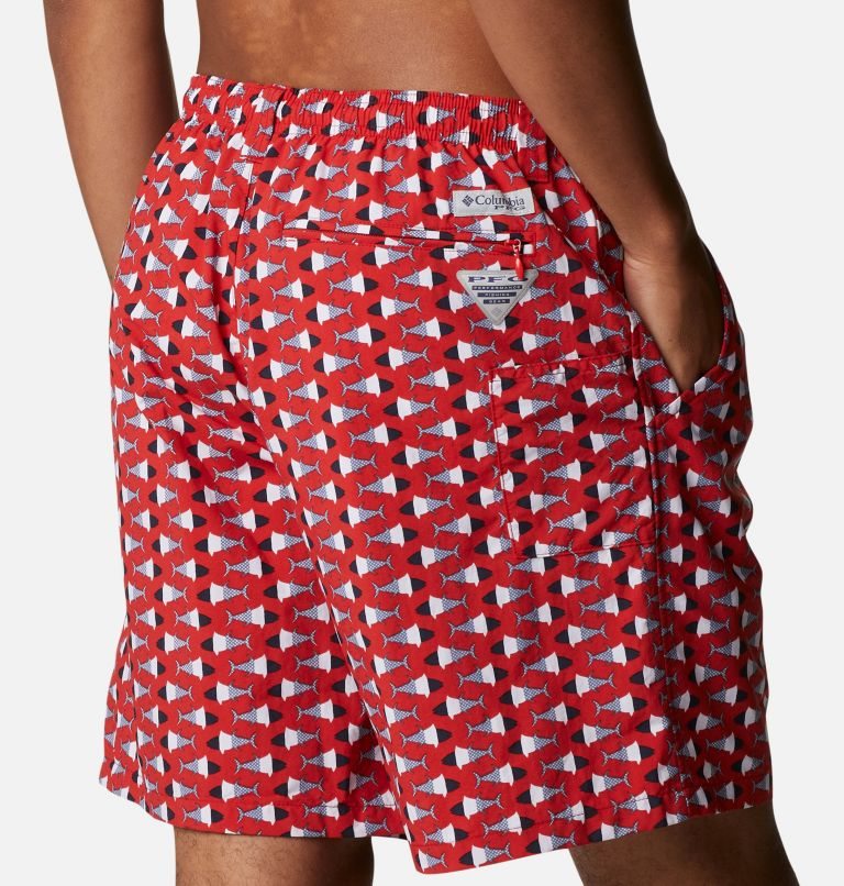 Men's Columbia PFG Super Backcast Water Shorts Red | CA-LC60A