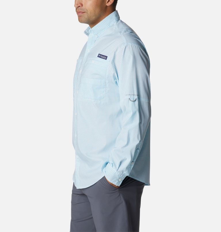 Men's Columbia PFG Super Tamiami Long Sleeve Shirts Light Blue | CA-P458A