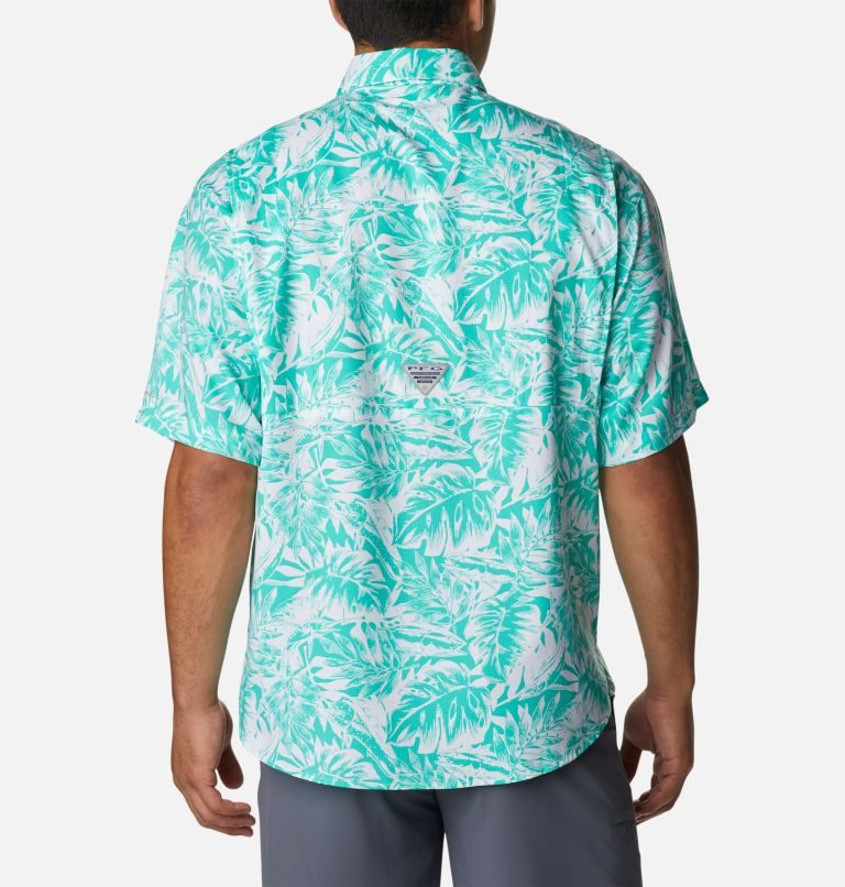 Men's Columbia PFG Super Tamiami Short Sleeve Shirts Turquoise | CA-MA105