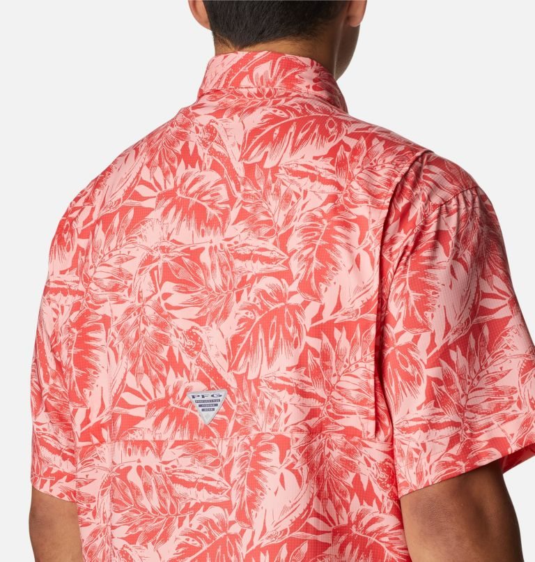 Men's Columbia PFG Super Tamiami Short Sleeve Shirts Red | CA-RA641