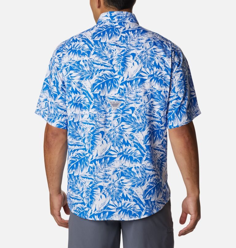 Men's Columbia PFG Super Tamiami Short Sleeve Shirts Blue | CA-Y1048