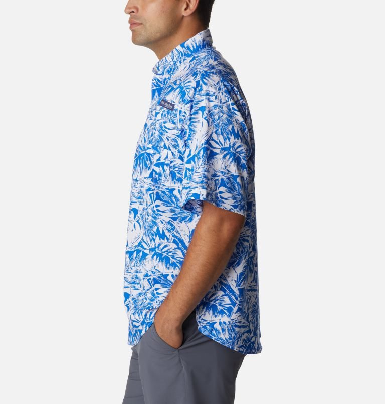 Men's Columbia PFG Super Tamiami Short Sleeve Shirts Blue | CA-Y1048