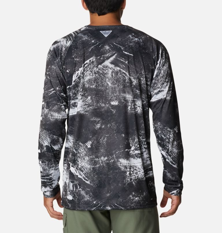 Men's Columbia PFG Super Terminal Tackle Long Sleeve Sweatshirts Black | CA-F0C51