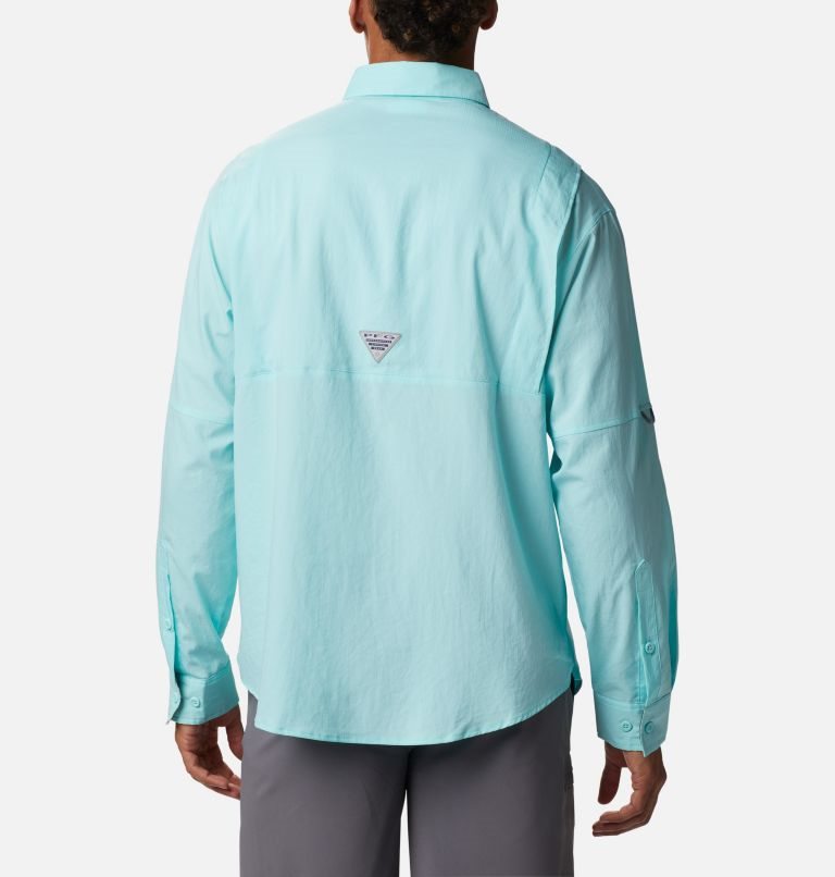 Men's Columbia PFG Tamiami II Long Sleeve Shirts Turquoise | CA-D5C3A