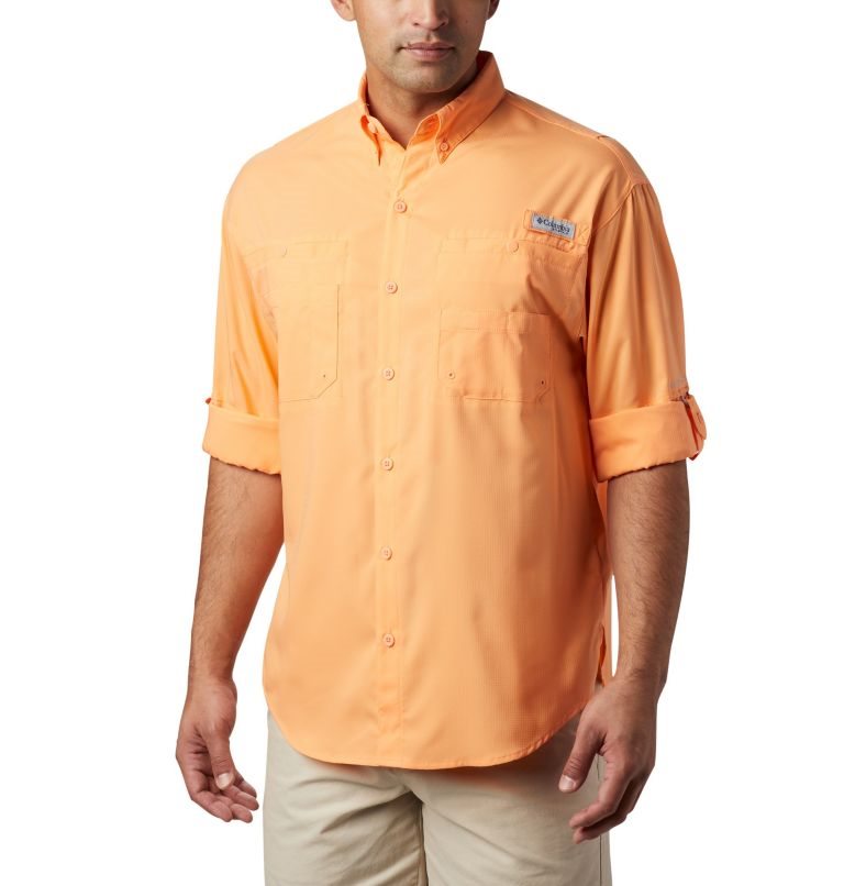 Men's Columbia PFG Tamiami II Long Sleeve Shirts Orange | CA-GA841