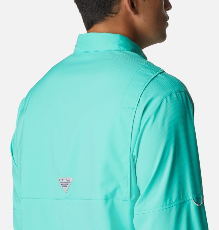 Men's Columbia PFG Tamiami II Long Sleeve Shirts Turquoise | CA-J4CA0