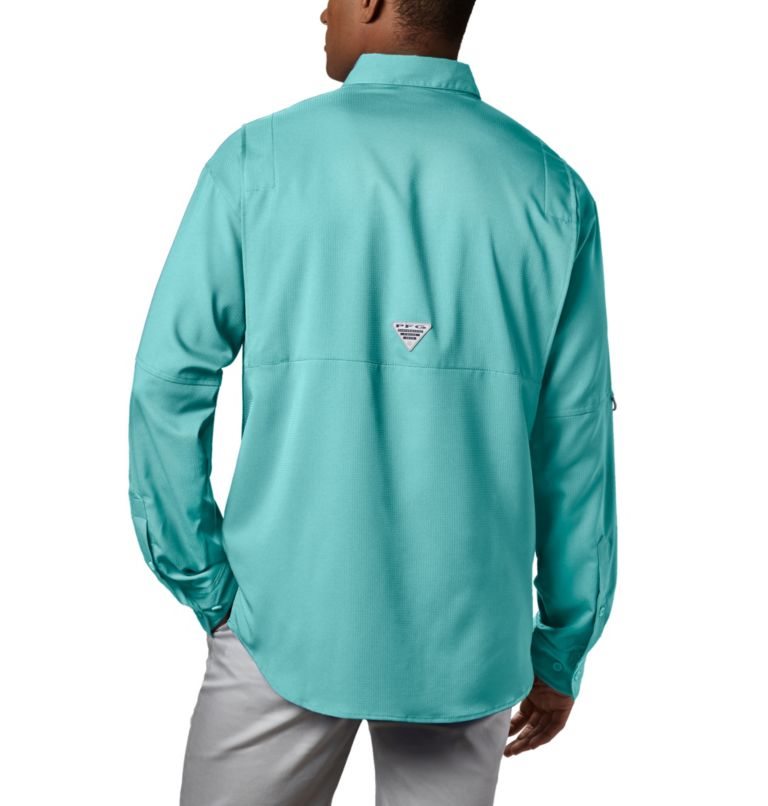 Men's Columbia PFG Tamiami II Long Sleeve Shirts Turquoise | CA-LLC34